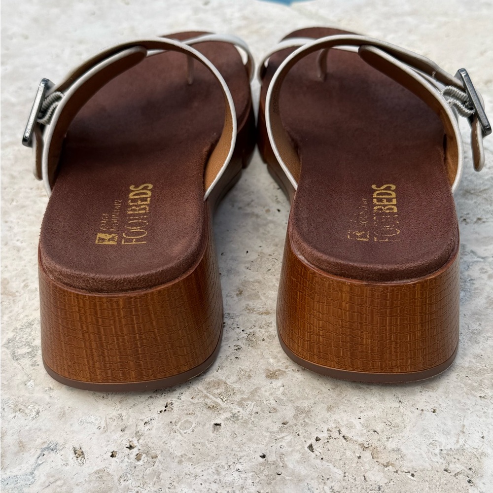 White Mountain Cream and Brown Sandals - Picture 6 of 13